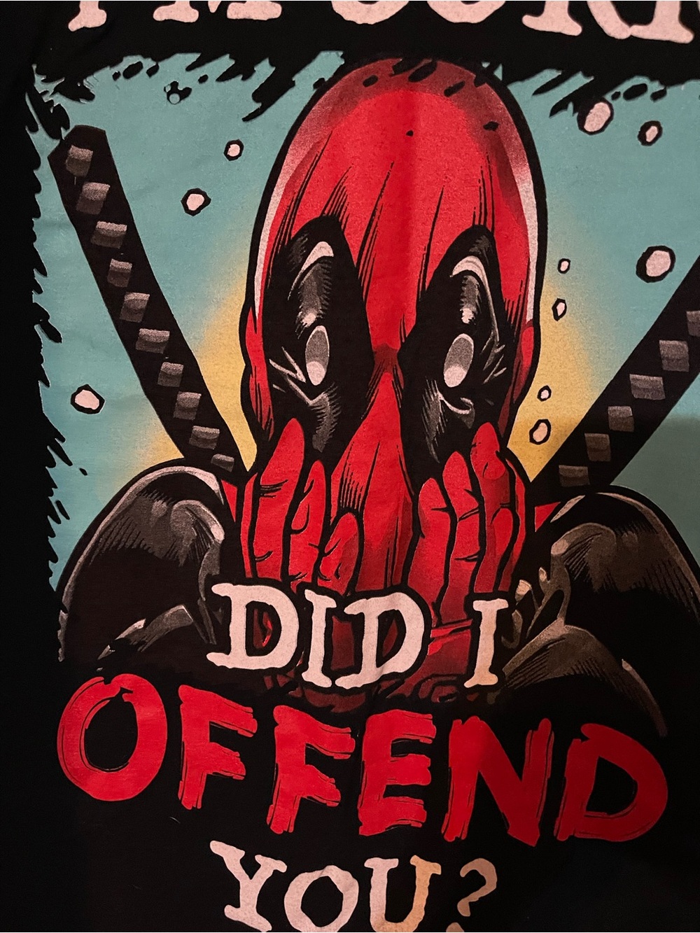 Deadpool Graphic Tee "Did I Offend You?" - Red & Black